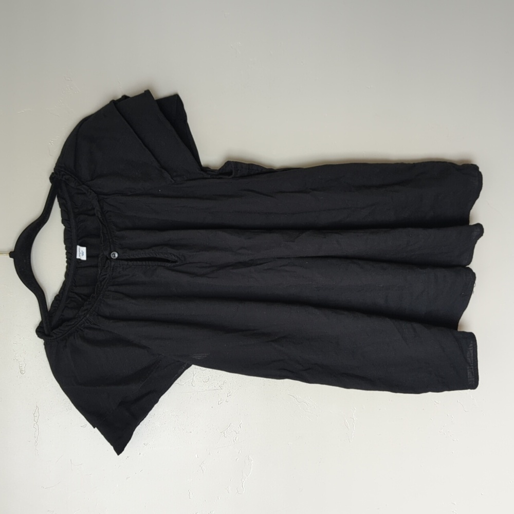 Old Navy Maternity Black Cotton Black Short Sleeve‎ Shirt Size L